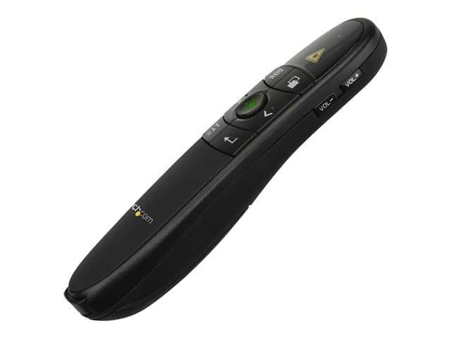 STARTECH.COM - Startech Wireless Presentation Remote with Green Laser Pointer - 90 ft. (27 m) - USB Presentation Clicker for Mac and Windows (PRESREMOTEG) presentation remote control - black
