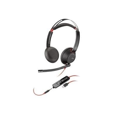 Poly Blackwire C5220 Series Double Sided On-ear USB with Microphone Headset