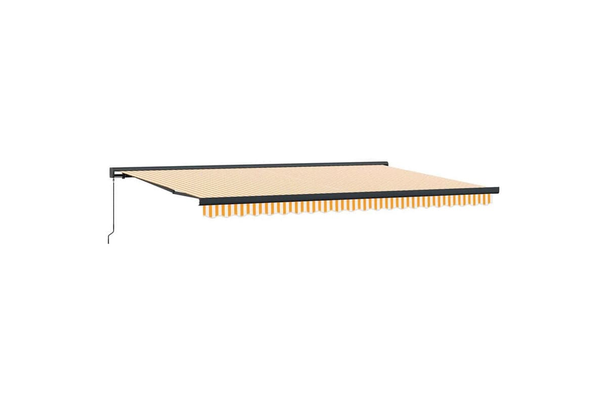 Vidaxl Retractable Awning Orange And White 500 X 300 Cm