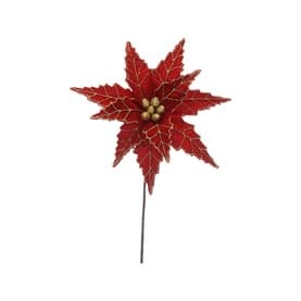 Velvet Poinsettia Stem 50cm