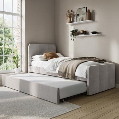 Layla Velvet Single Guest Bed with Trundle