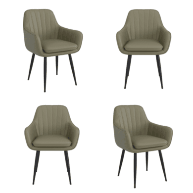 Logan Set of 4 Faux Leather Swivel Dining Chairs