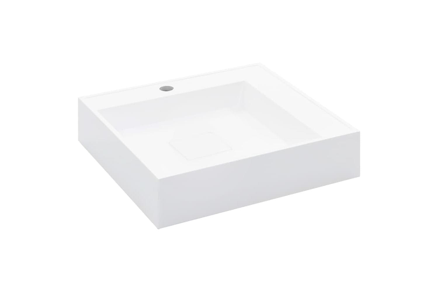 vidaXL 144071 Wash Basin 50x50x12.3cm Mineral Cast/marble Cast White