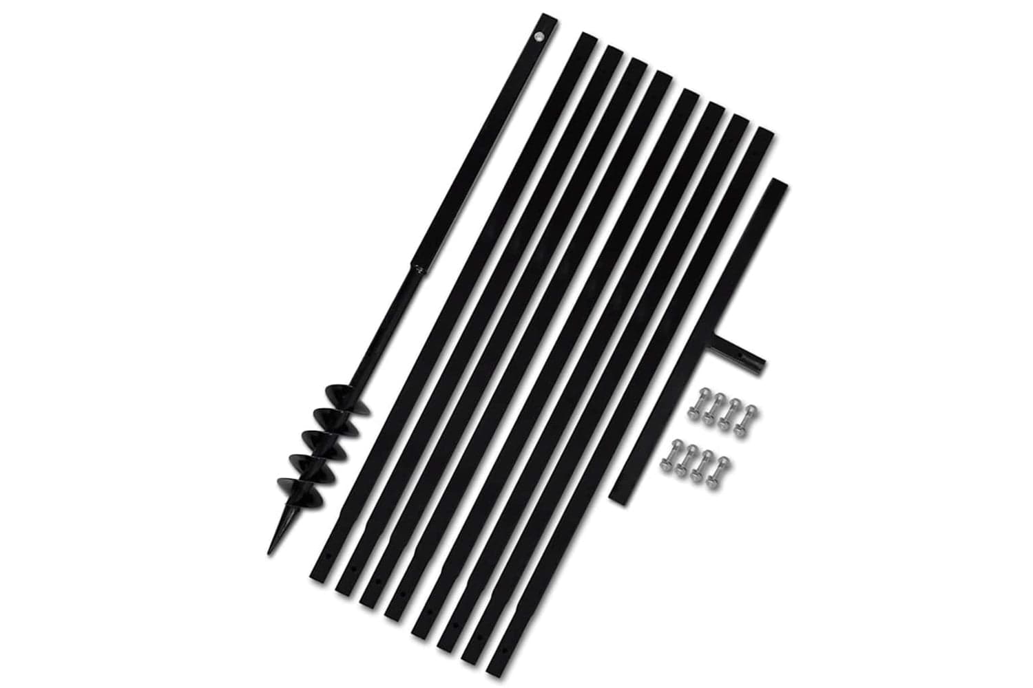 vidaXL 270540 Ground Drill With Handle 80mm With Extension Tube 9 M Steel