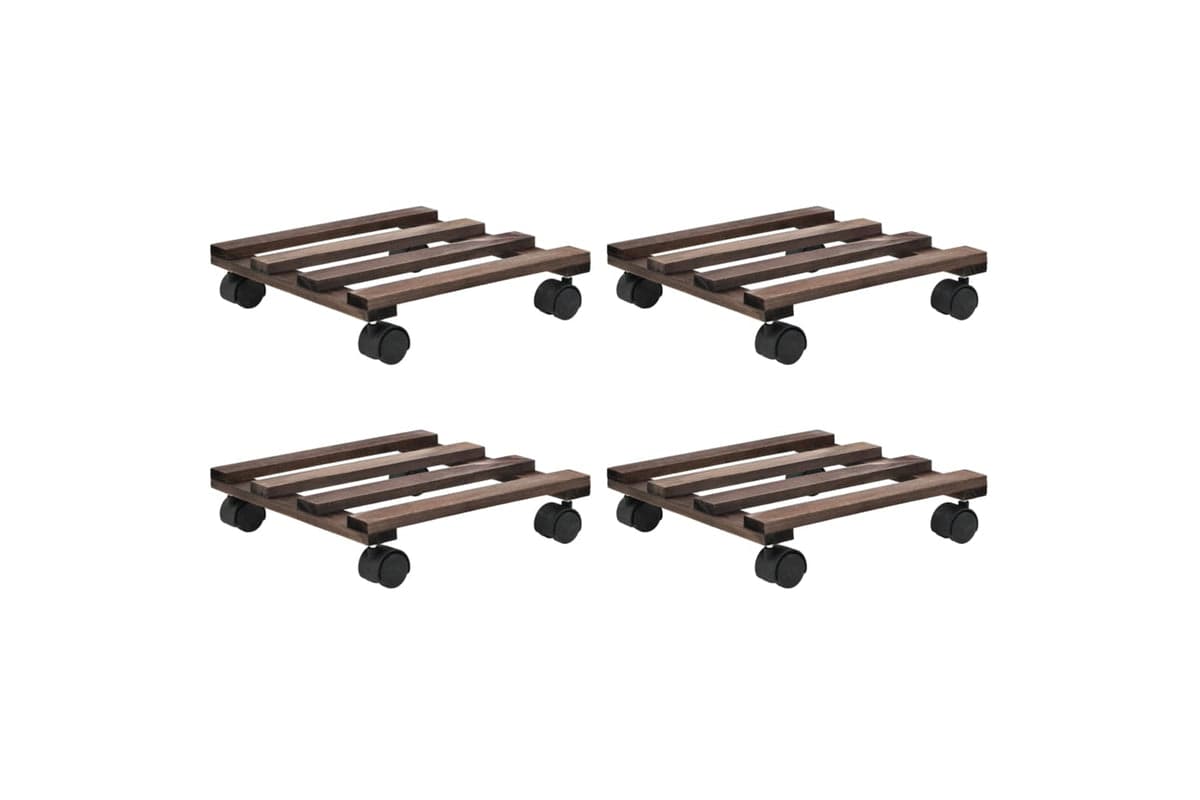 vidaXL 246442 Plant Rollers 4 Pcs Cedar Wood 25x25cm