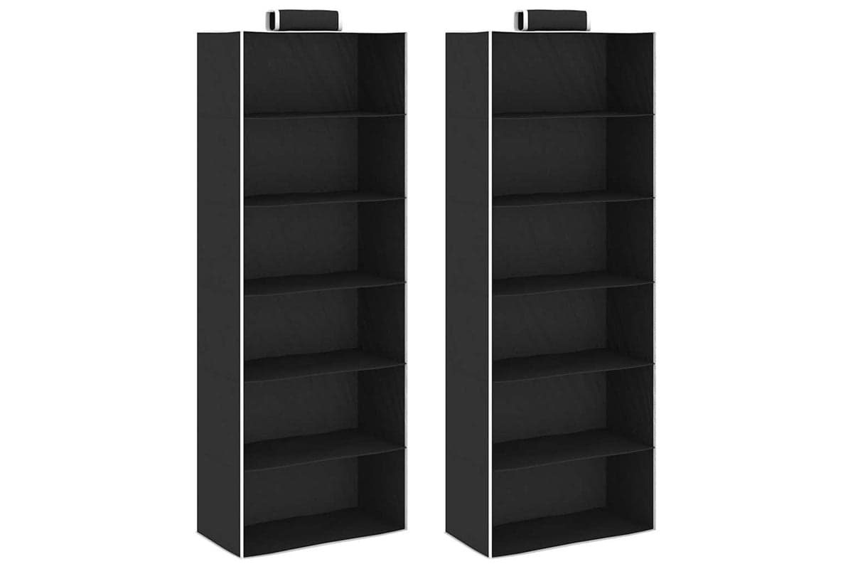 Vidaxl 288325 Hanging Closet Organisers 2 Pcs With 6 Shelves Fabric