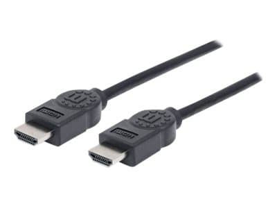 Manhattan HDMI Cable, 4K@30Hz (High Speed), 1.8m, Male to Male, Black, Ultra HD 4k x 2k, Fully Shielded, Gold Plated Contacts, Lifetime Warranty, Poly