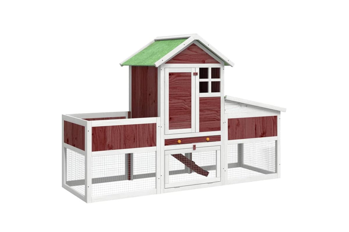 vidaXL 172294 Rabbit Hutch Mocha 170x63x113cm Solid Wood Pine