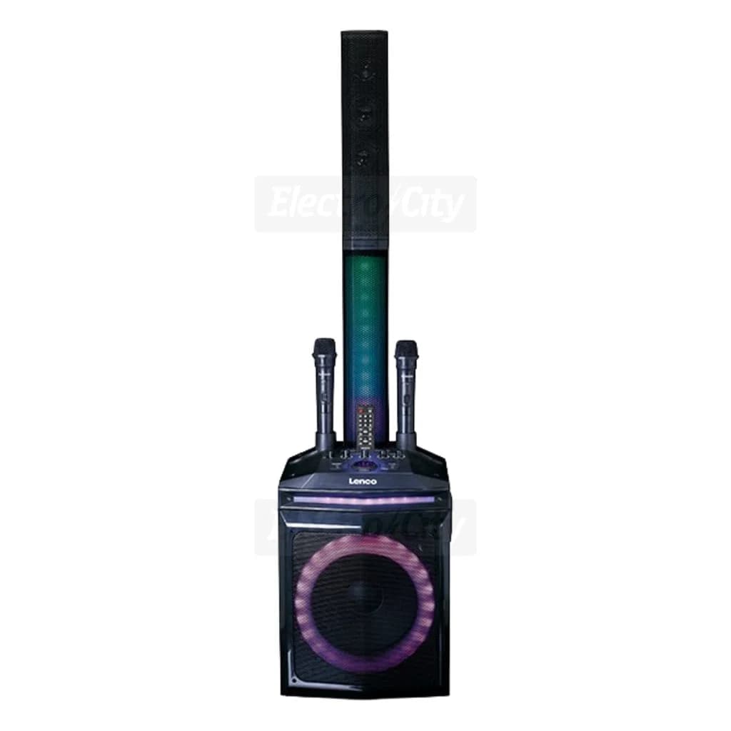 Lenco Bluetooth Party Speaker with Wireless Microphones | Black