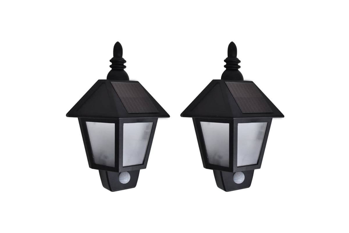 Vidaxl 277124 Solar Wall Lamps 2 Pcs With Motion Sensor Black