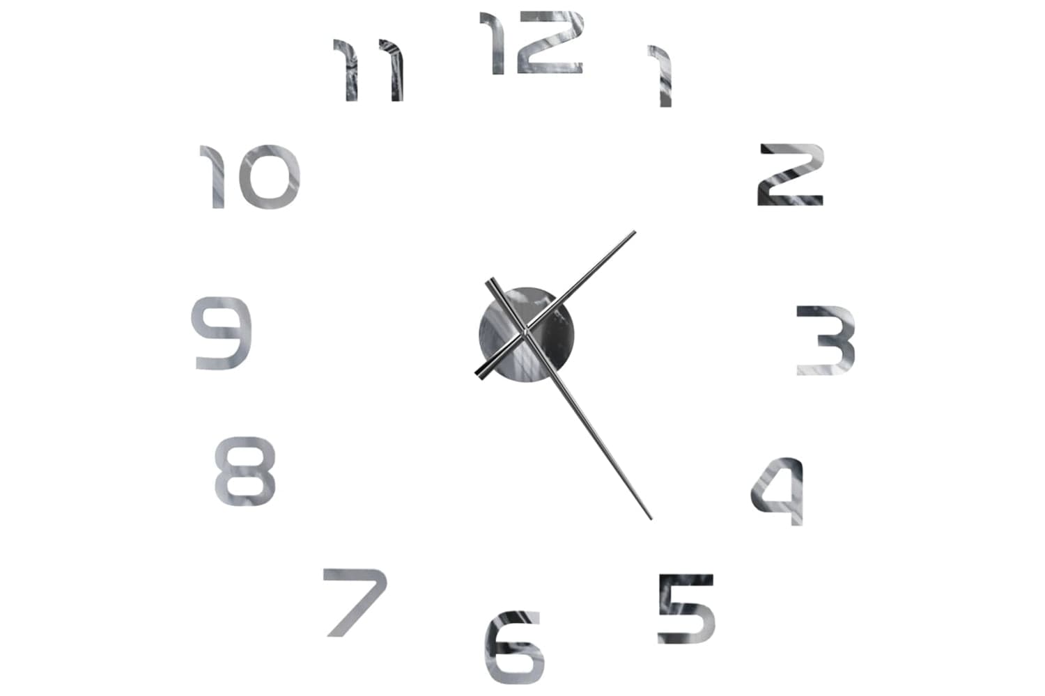Vidaxl 50634 3D Wall Clock Modern Design 100 cm | Silver