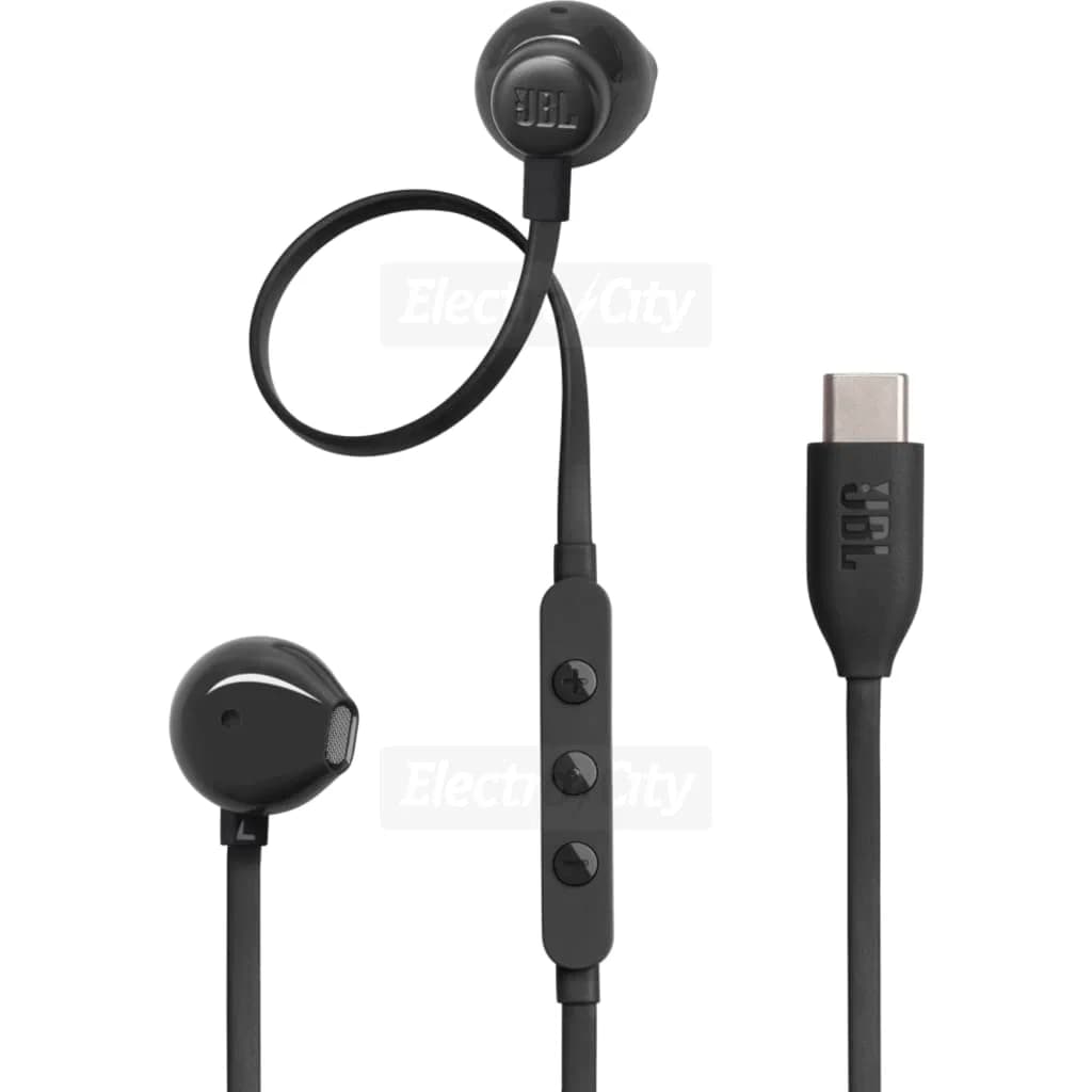 JBL Tune 305C USB-C Wired Earbud Headphones | Black