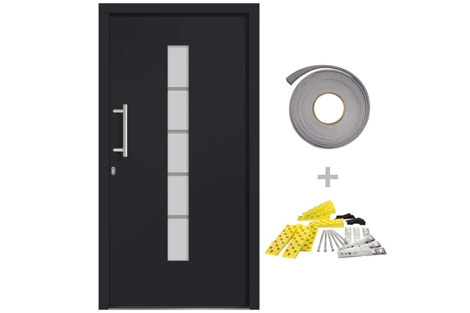 vidaXL Front Door Aluminium And Pvc