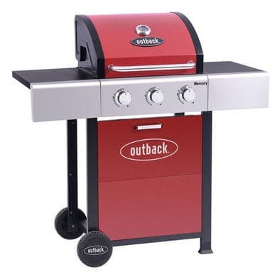 Outback OUT371148 Mercury 3 Burner Gas BBQ - Red