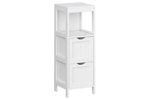 Vasagle BBC42WT Bathroom Shelf with 2 Drawers