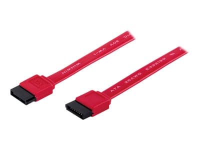 Manhattan SATA Data Cable, 7-Pin, 50cm, Male to Male, 6 Gbps, Red, Lifetime Warranty, Polybag