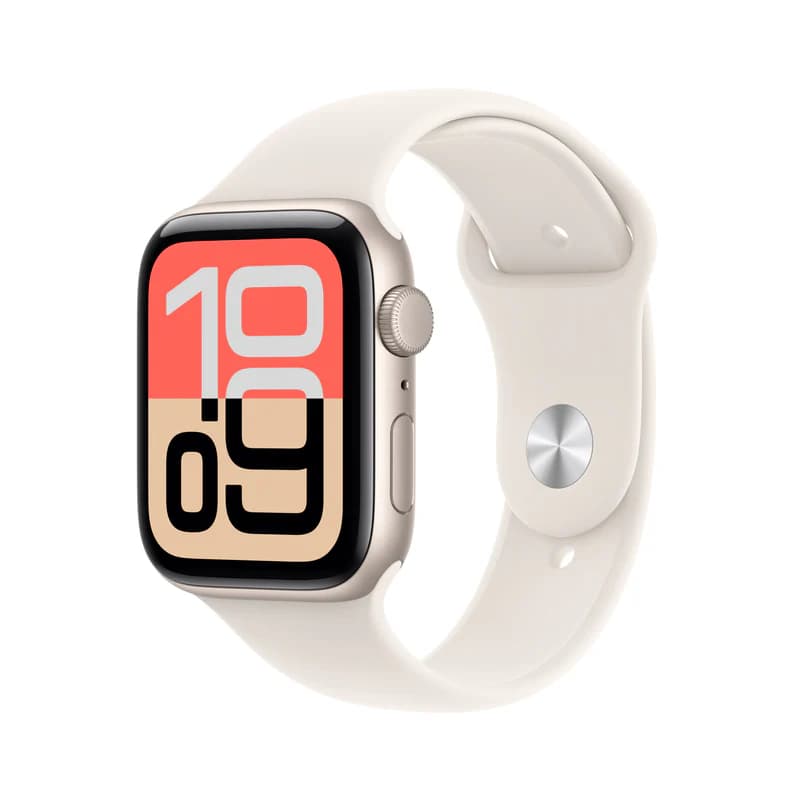 Apple Watch SE 3 GPS 44MM Starlight Aluminium Case with Starlight Sport Band - M/L | MEHJ4MP/A