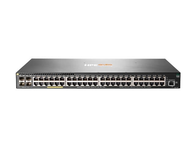HPE - Aruba 2930F 48G PoE+ 4SFP+ - Switch - L3 - Managed - 48 x 10/100/1000 (PoE+) + 4 x 1 Gigabit / 10 Gigabit SFP+ (uplink) - rack-mountable - PoE+ (370 W)