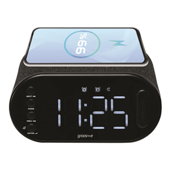 Groove Atlas GVCR06BK, Alarm Clock Radio, Black
