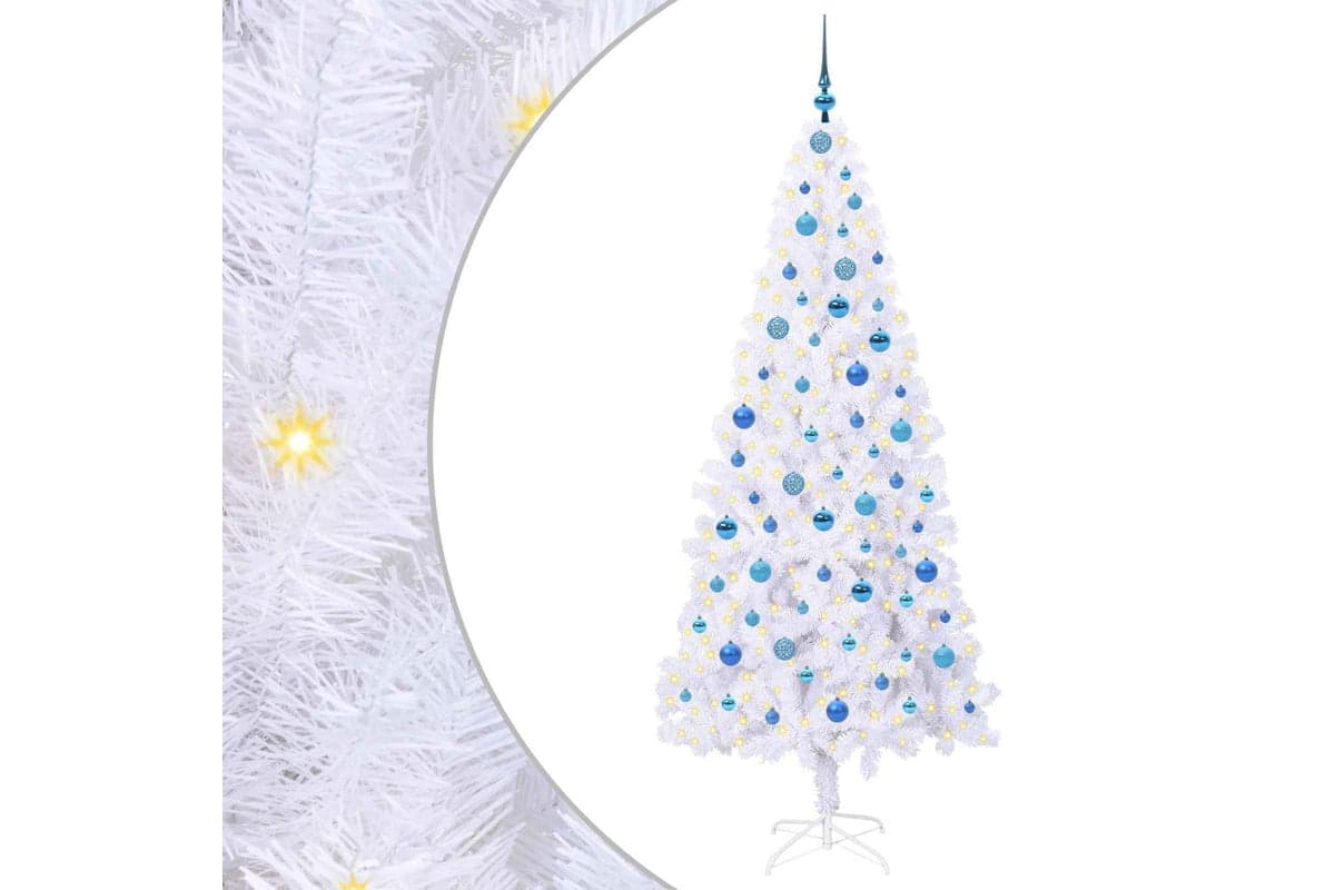 Vidaxl Artificial Christmas Tree With Stand White 210 Cm Pvc And Steel