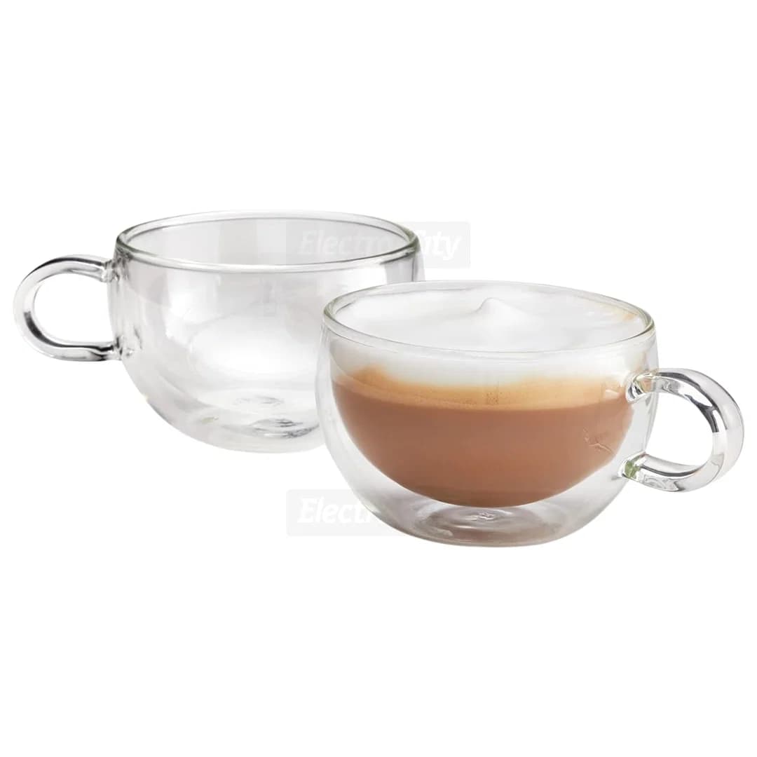 Judge Duo Form 250ml Cappuccino Double Walled Glass Coffee Cup | Set of 2