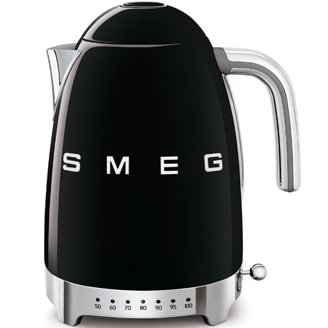Smeg 50's Retro Style Variable Temperature Kettle Black | KLF04BLUK