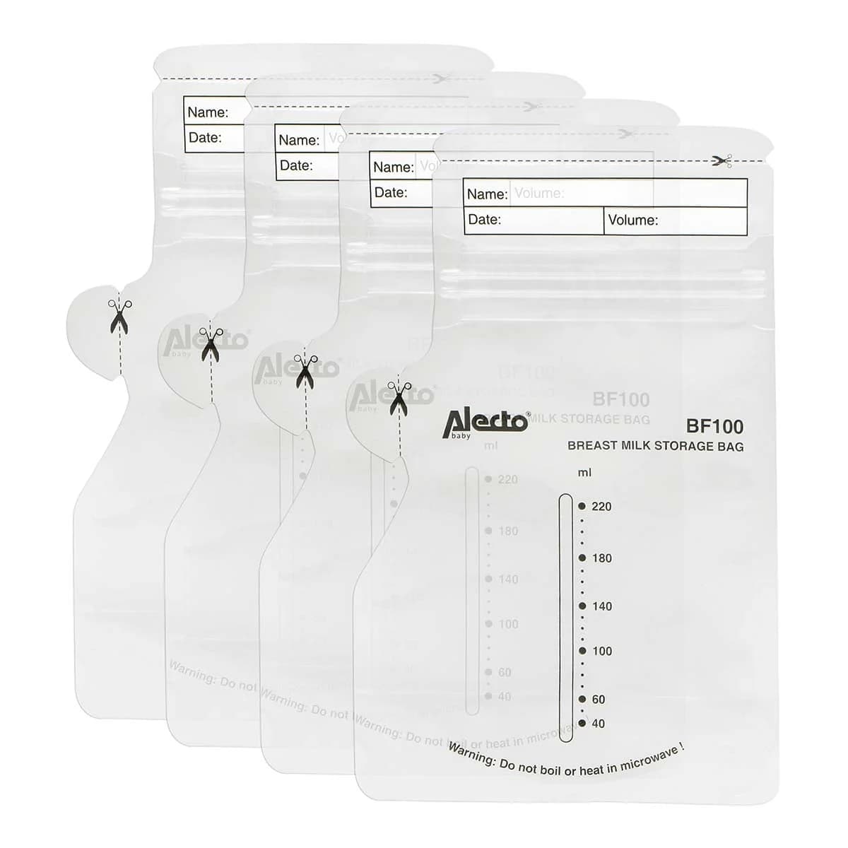 Alecto BF100 Breast Milk Storage Bags 220ml - 100 Pack