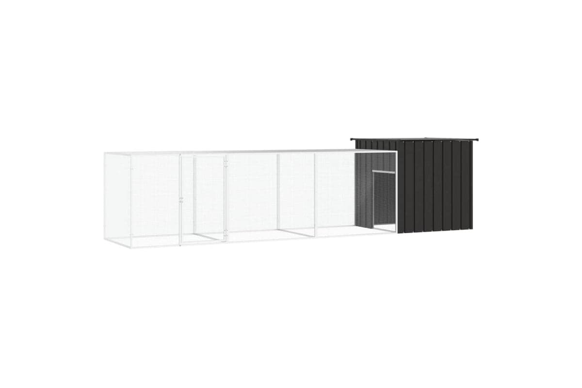 vidaXL 3106453 Chicken Cage Anthracite 400x91x100cm Galvanised Steel