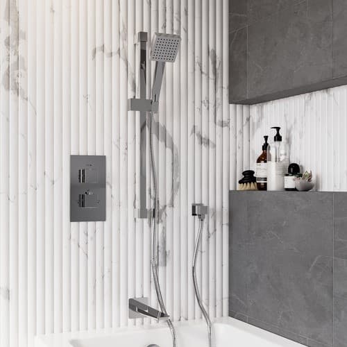 Chrome Shower Slide Rail Kit - Zana