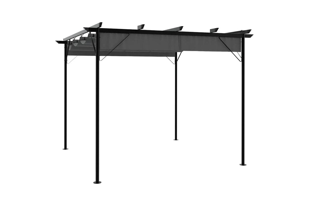 Vidaxl 312226 Pergola With Retractable Roof Anthracite 3x3 M Steel