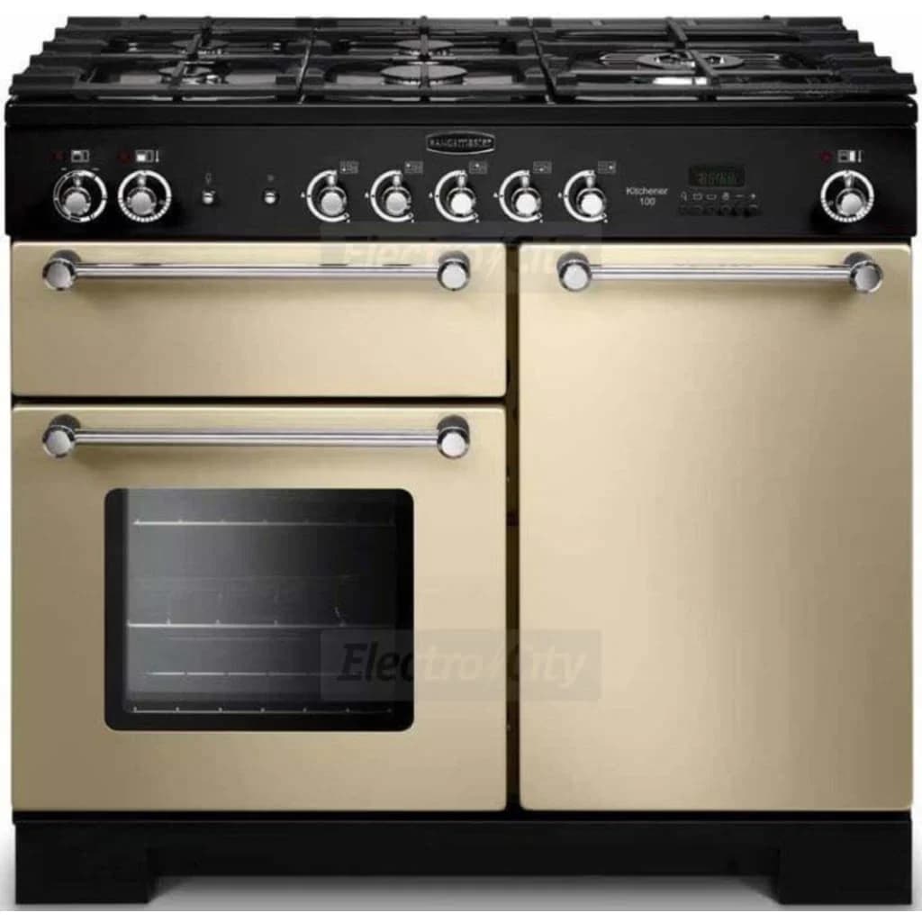Rangemaster Kitchener 100cm Dual Fuel Range Cooker | Cream