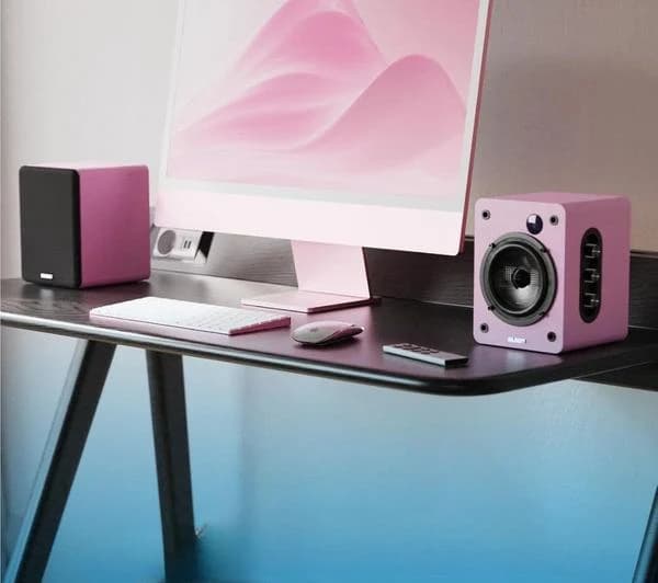 Majority D50X Powered Bookshelf Speakers, Pink | P-1000003126
