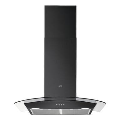 AEG 5000 Series 80cm Curved Glass Chimney Cooker Hood - Black