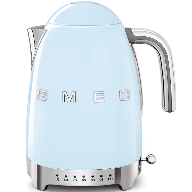 Smeg 50's Retro Style Variable Temperature Kettle Pastel Blue | KLF04PBUK
