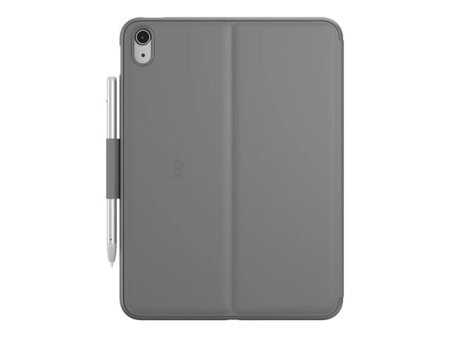 LOGITECH - Slim Folio - Keyboard and folio case - wireless - Bluetooth LE - QWERTY - UK - oxford grey - for Apple 10.9-inch iPad (10th generation)