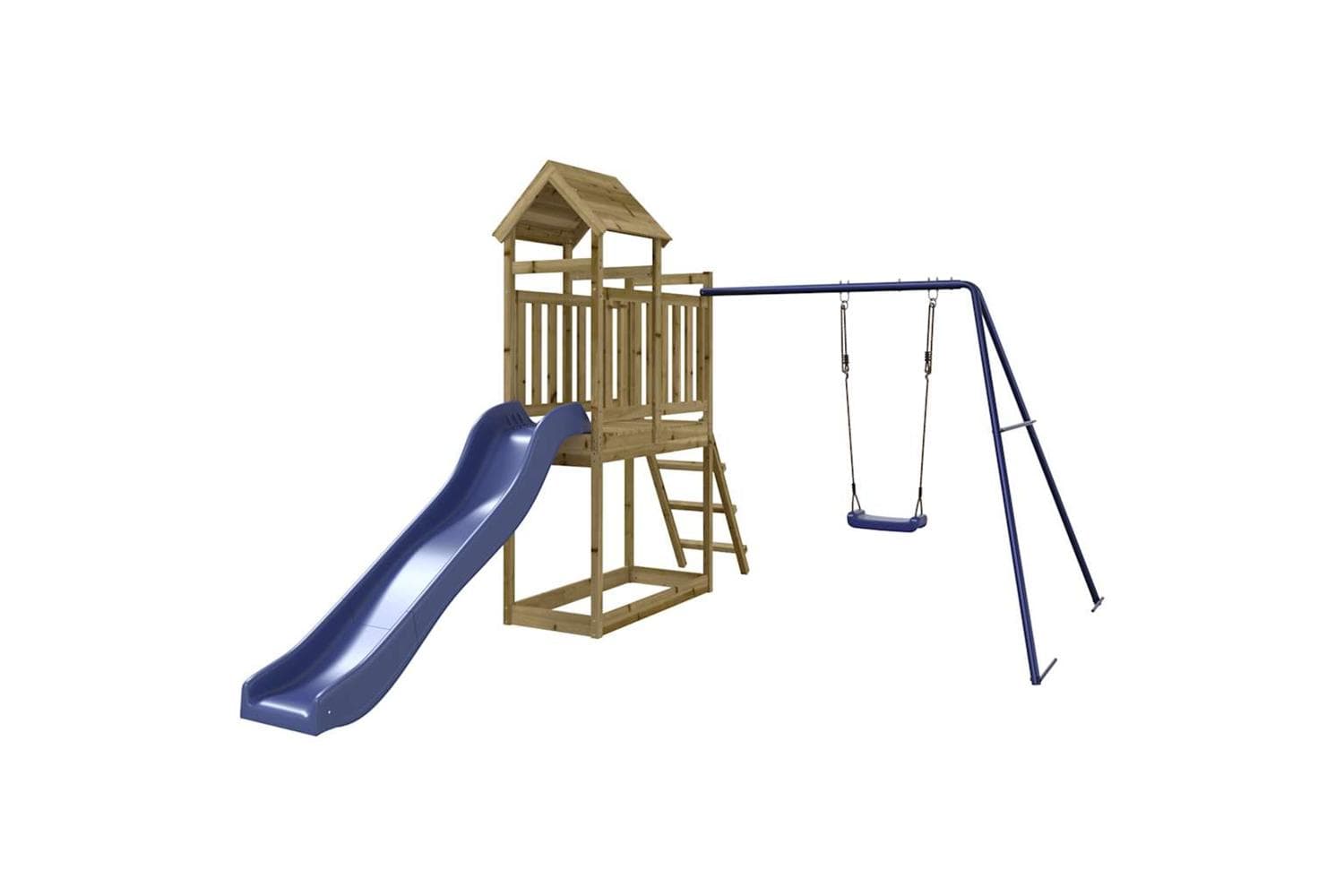 Vidaxl 3155878 Playhouse With Slide Swing Impregnated Wood Pine