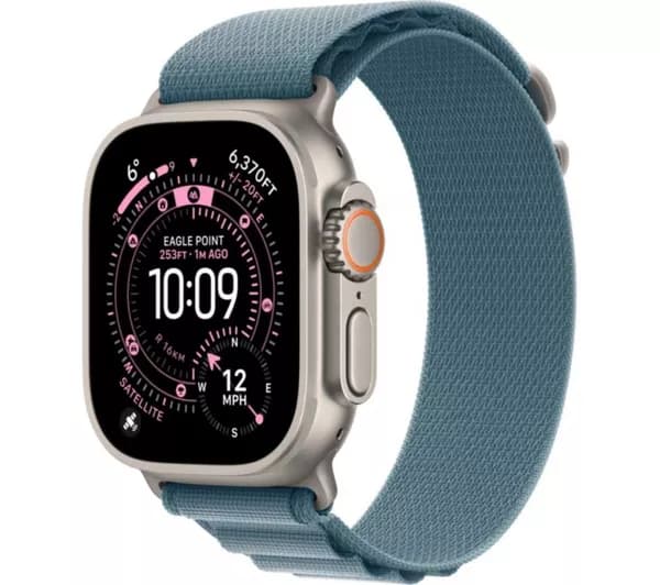 APPLE Watch Ultra 3 Cellular - 49 mm Natural Titanium Case with Light Blue Alpine Loop, Small