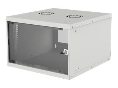 INTELLINET - Network Cabinet, Wall Mount (Basic), 6U, Usable Depth 500mm/Width 485mm, Grey, Flatpack, Max 50kg, Glass Door, 19", Parts for wall installation (eg screws and rawl plugs) not included, Three Year Warranty - cabinet - 6U
