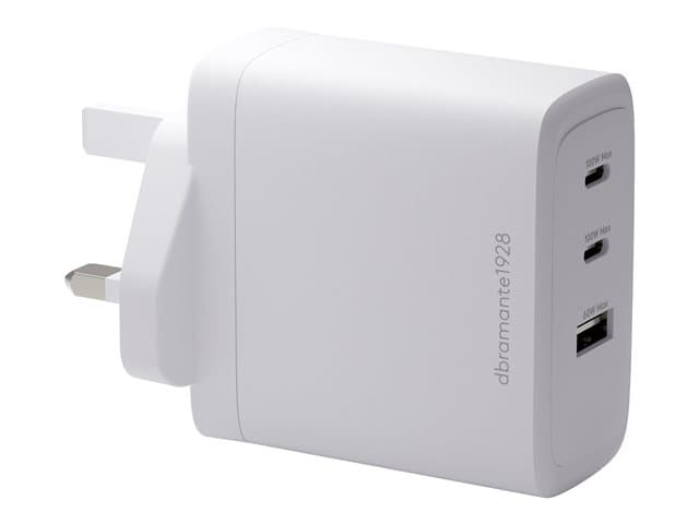 dbramante1928 - re-charge IT - Power adapter - 100 watt - 3 output connectors (2 x USB-C, USB) - white - United Kingdom