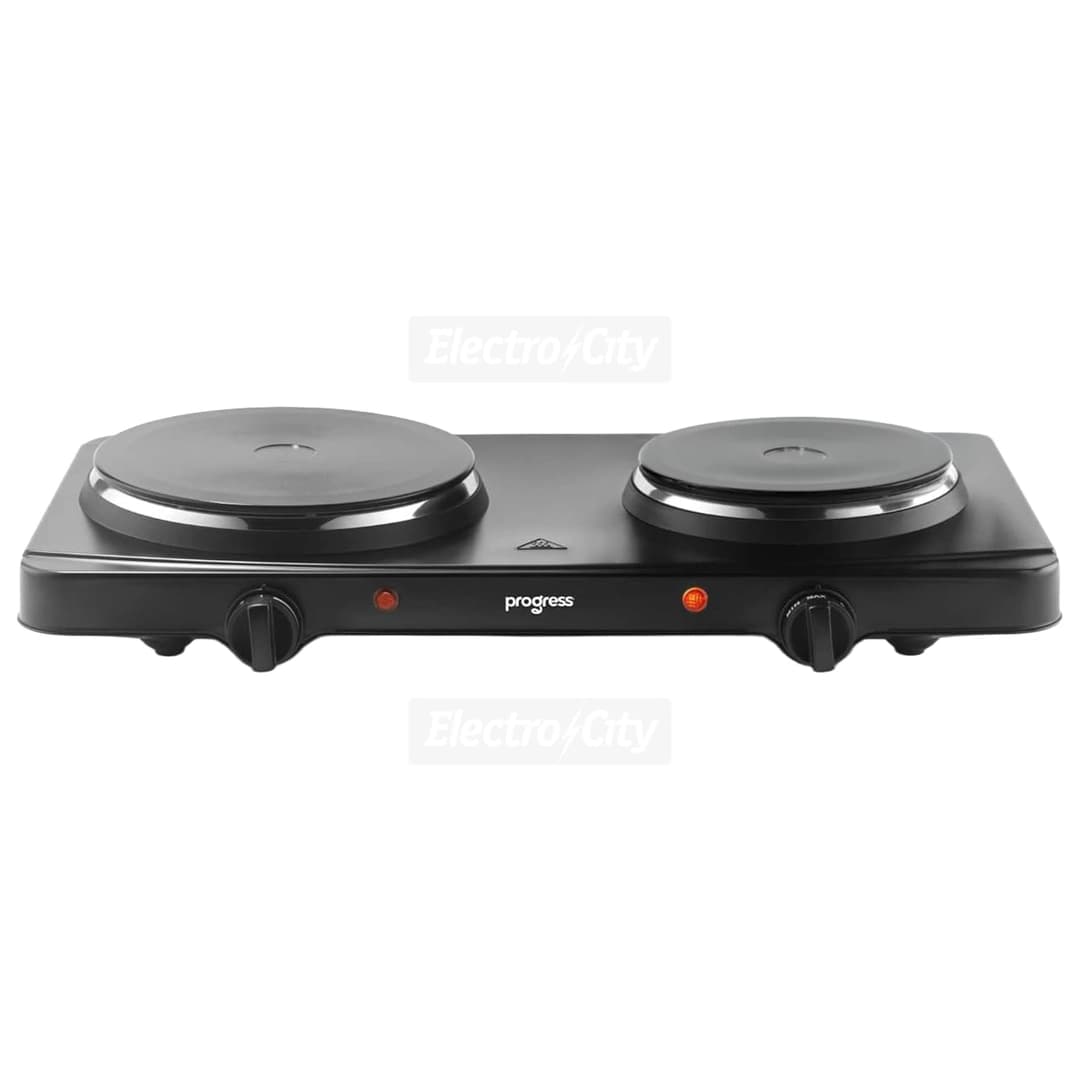 Progress 2500W Double Hot Plate Portable Electric Hob | Black