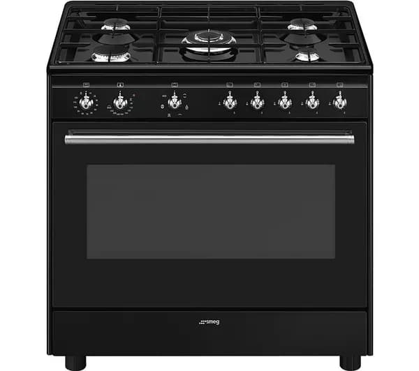 SMEG Concert CX91GMBL 90 cm Dual Fuel Range Cooker - Black