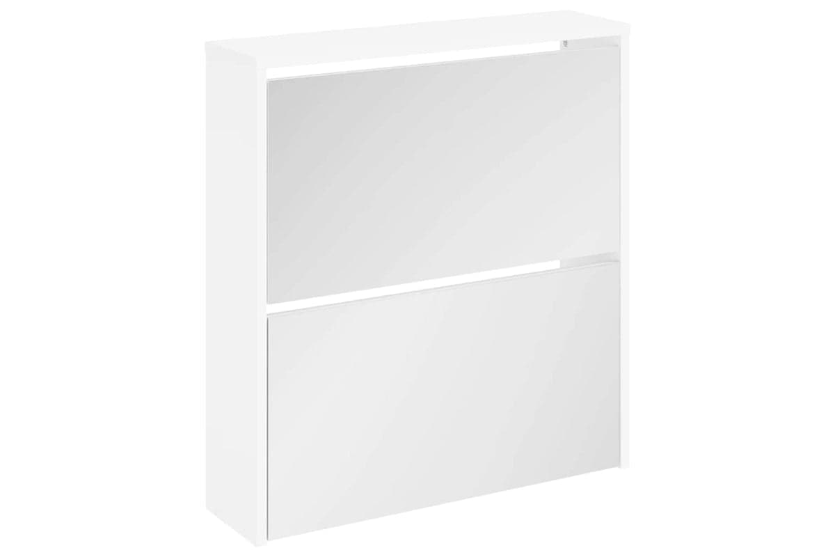 vidaXL 243046 Shoe Cabinet 2-layer Mirror White 63x17x67cm