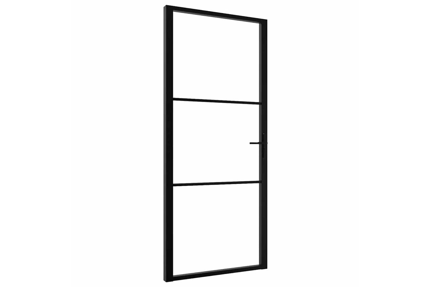 vidaXL 151201 Interior Door Esg Glass And Aluminium 102.5x201.5cm Black