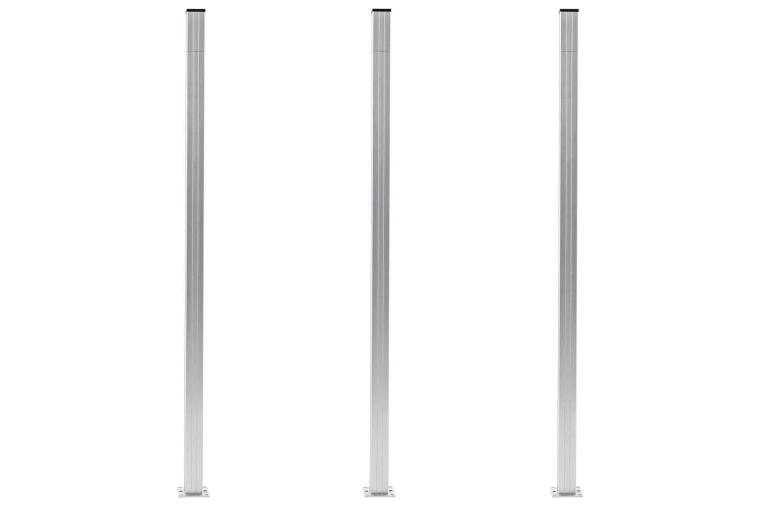 vidaXL 49077 Fence Posts 3 Pcs Aluminium 185cm