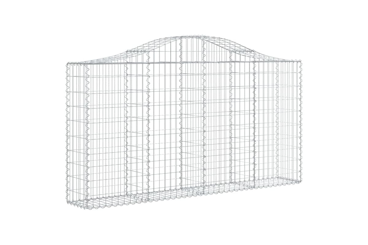 vidaXL 153385 Arched Gabion Basket 200x30x100/120cm Galvanised Iron