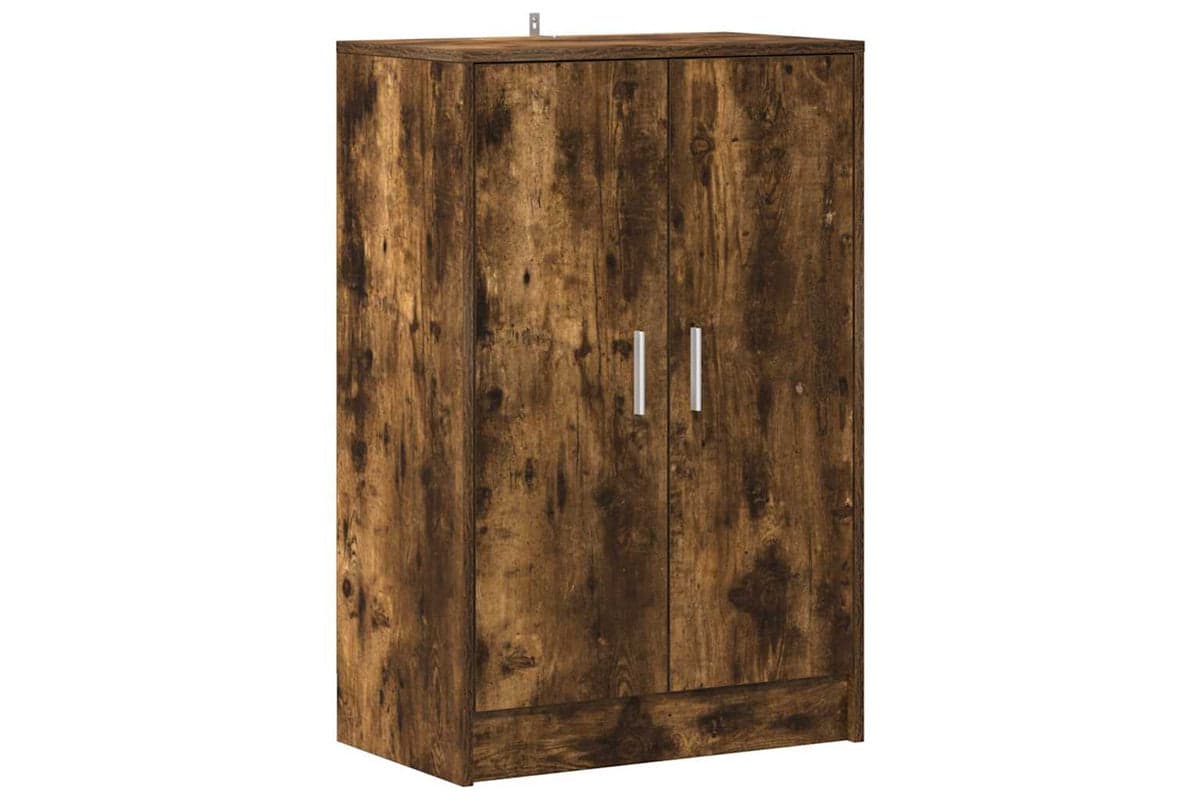 vidaXL Shoe Cabinet Smoked Oak 60x35x92cm Engineered Wood
