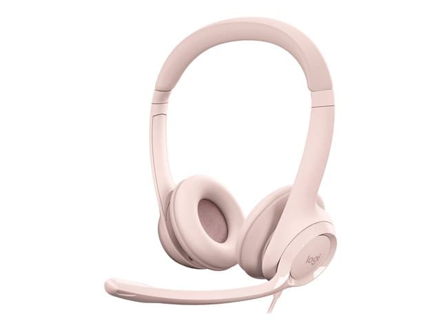 LOGITECH - H390 - Headset - on-ear - wired - USB-A - rose