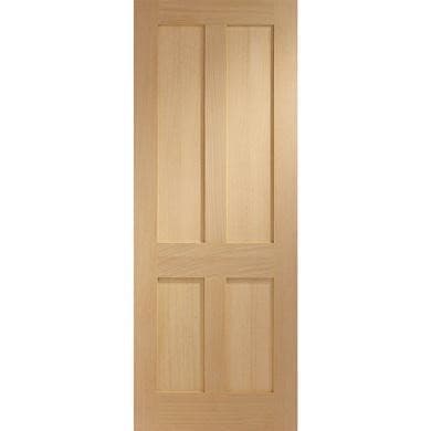Internal Oak Victorian 4-Panel Shaker FD30 Fire Door - Unfinished - Victoria - XL Joinery