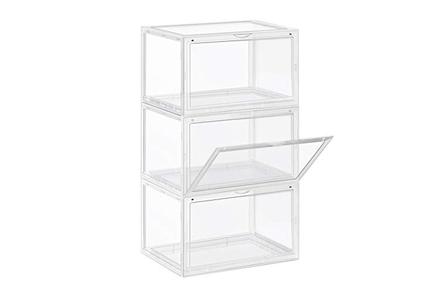 Songmics Shoe Boxes | Stackable Shoe Organisers | Plastic | Pack Of 3