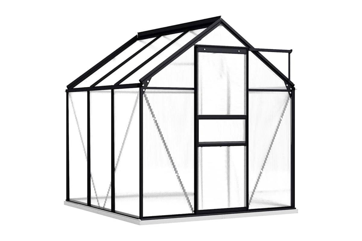 Vidaxl 48215 Greenhouse With Base Frame Anthracite Aluminium 3.61 Sq M